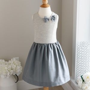 Girls Silver Party Dress Silk and Cashmere JCrew Crewcuts Size 4/5 Like New